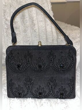 Vintage 1950s Souré Velvet KISS Lock Purse
